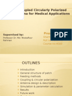 Compact Coupled Circularly Polarized Patch Antenna For Medical Applications