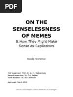 Download Hnneman - On the Senselessness of Memes by Ronald Hnneman SN30463096 doc pdf