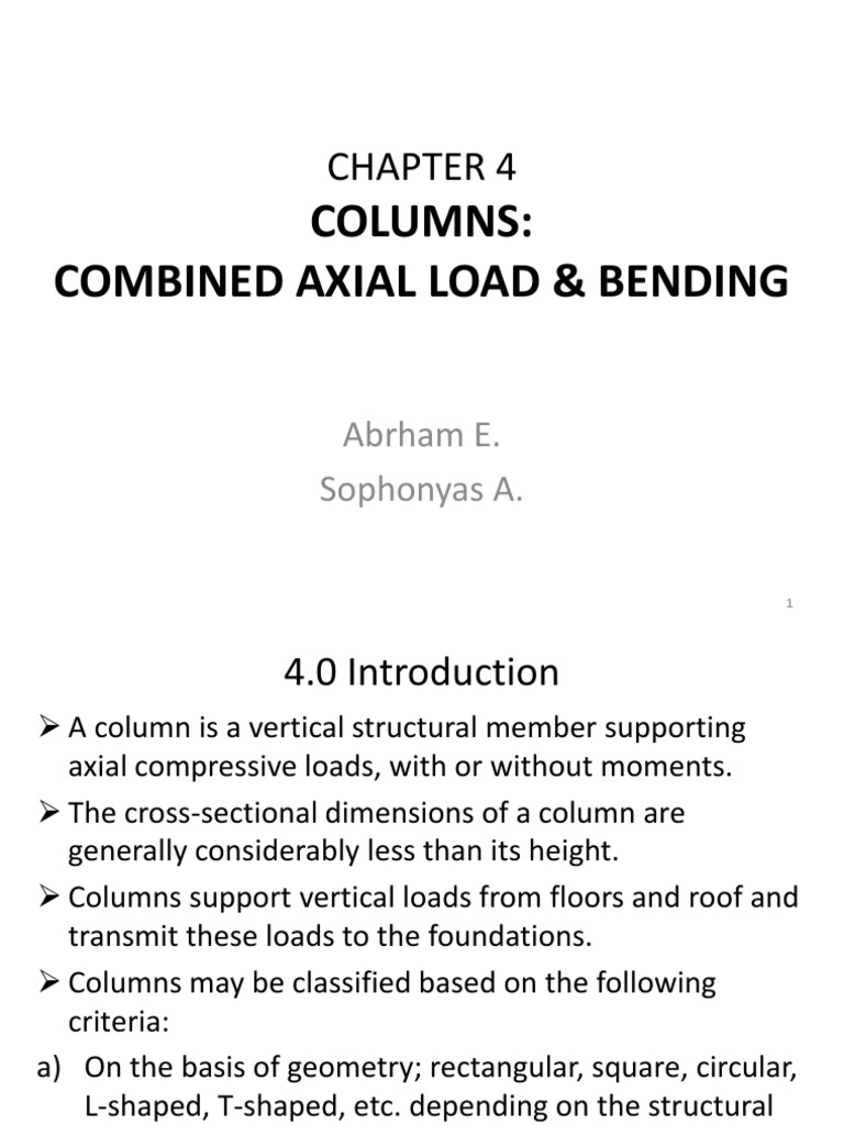 Combined Axial Load & Bending | PDF | Column | Buckling