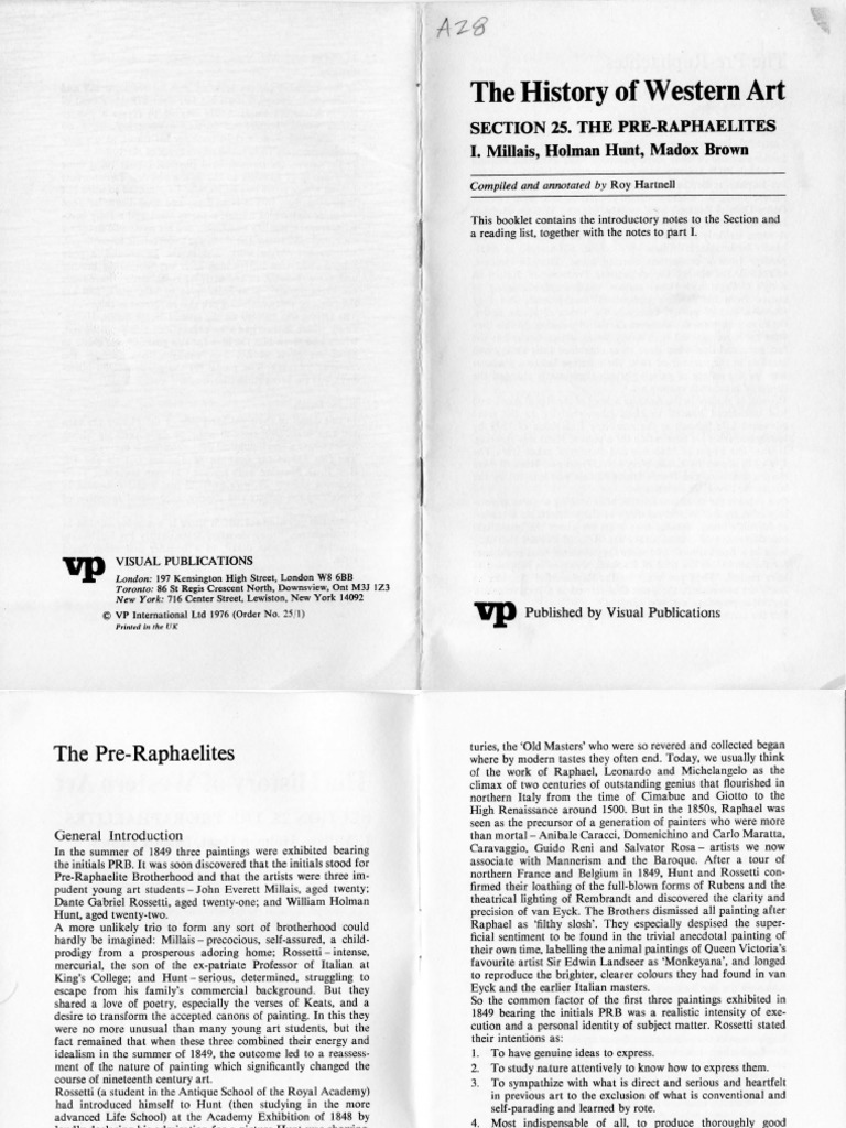The History of Western Art The Pre-Raphaelites I | PDF