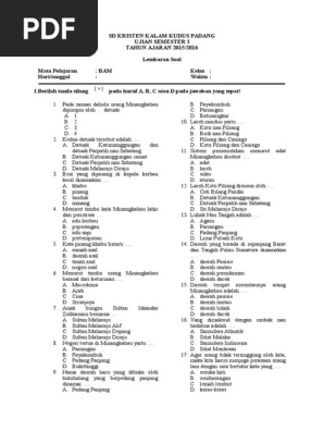 Soal Budaya Alam Minangkabau Kls 5