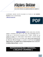 Representação Criminal Crime de Ameaça Art 147 Do CP Lei Maria Da Penha