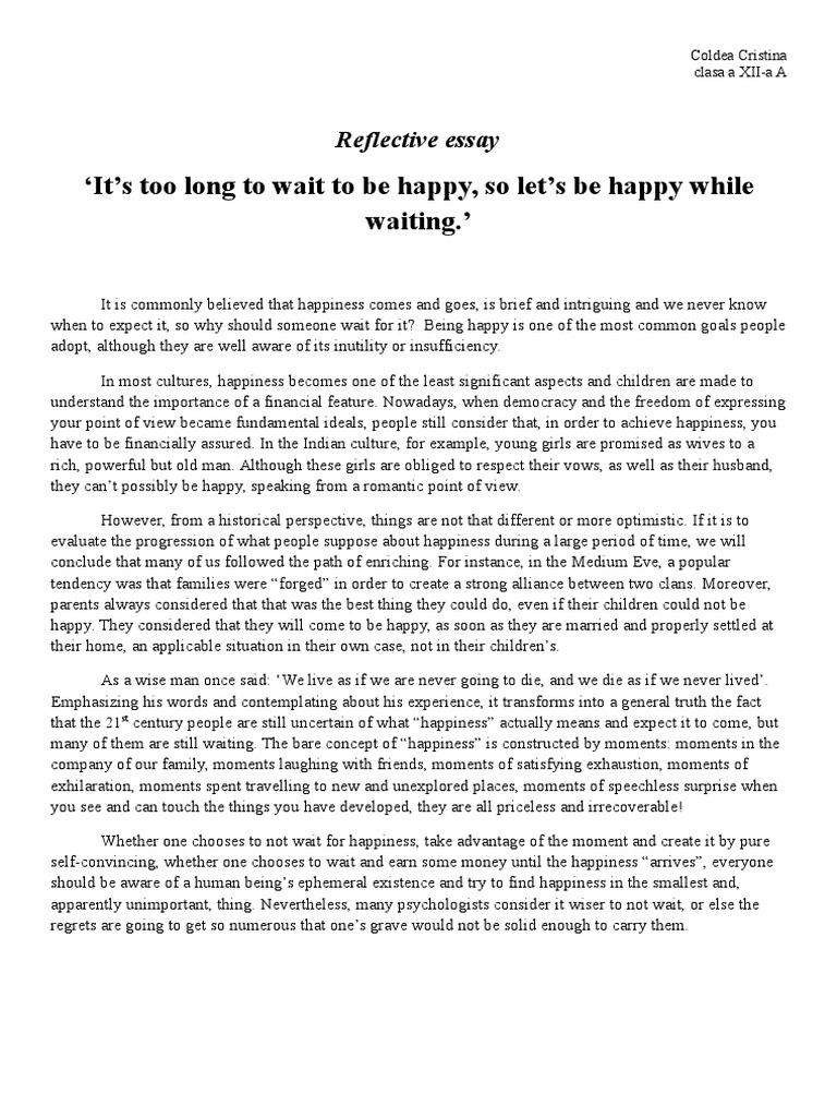 essay about finding happiness