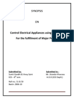 Synopsis On Control Electrical Appliances Using Computer