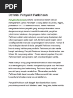 Definisi Penyakit Parkinson
