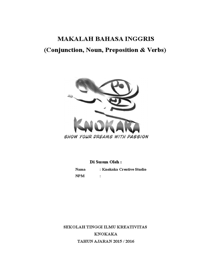 Makalah Tentang Bahasa Inggris Conjuntion Preposition Noun Verbs