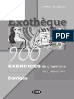 Exotheque 900 Exercices de Grammaire Niveau Intermediaire Corriges