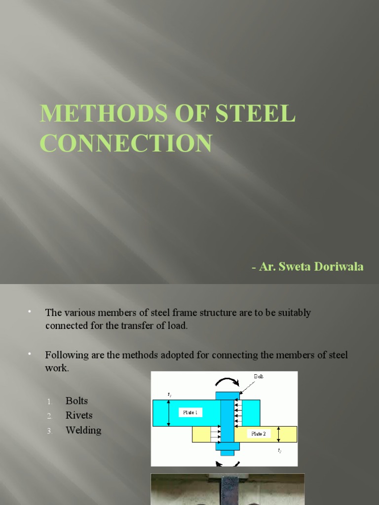 Steel Connection Methods Overview | PDF | Rivet | Screw