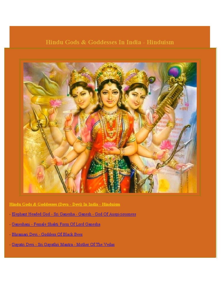 Hindu Gods | PDF | Kali | Devi
