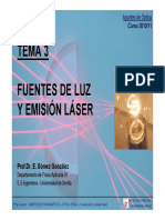 Optica - Tema 3 - Fuentes de Luz y Emision Laser - 2010-11