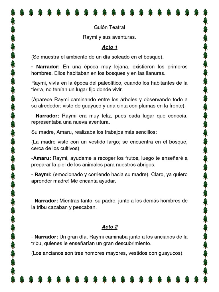 Guion Teatral Narración Ocio