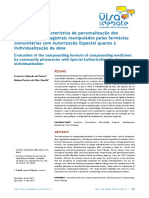 Avaliação Da Característica de Personalização de Medicamentos Magistrais