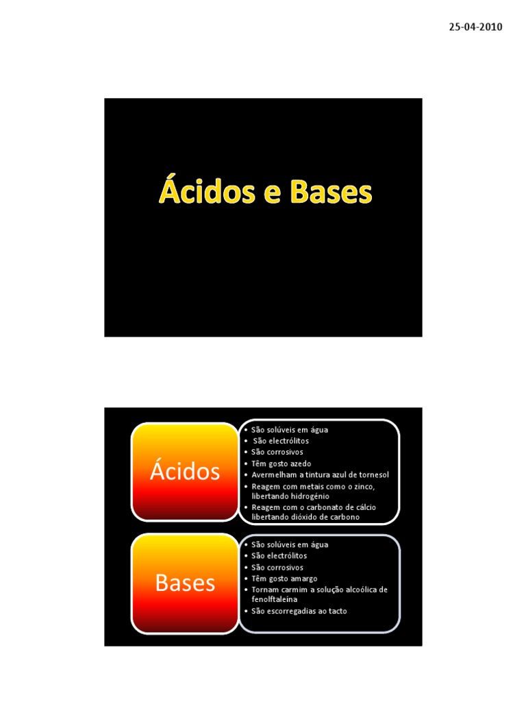 Conceitos de Ácidos e Bases Químicas | PDF | Ácido | Moléculas