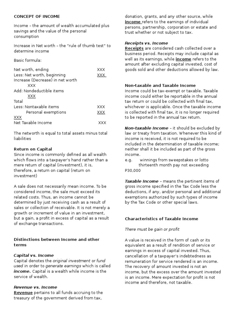 Chapter 3 Concept of Income | PDF | Gross Income | Employee Benefits