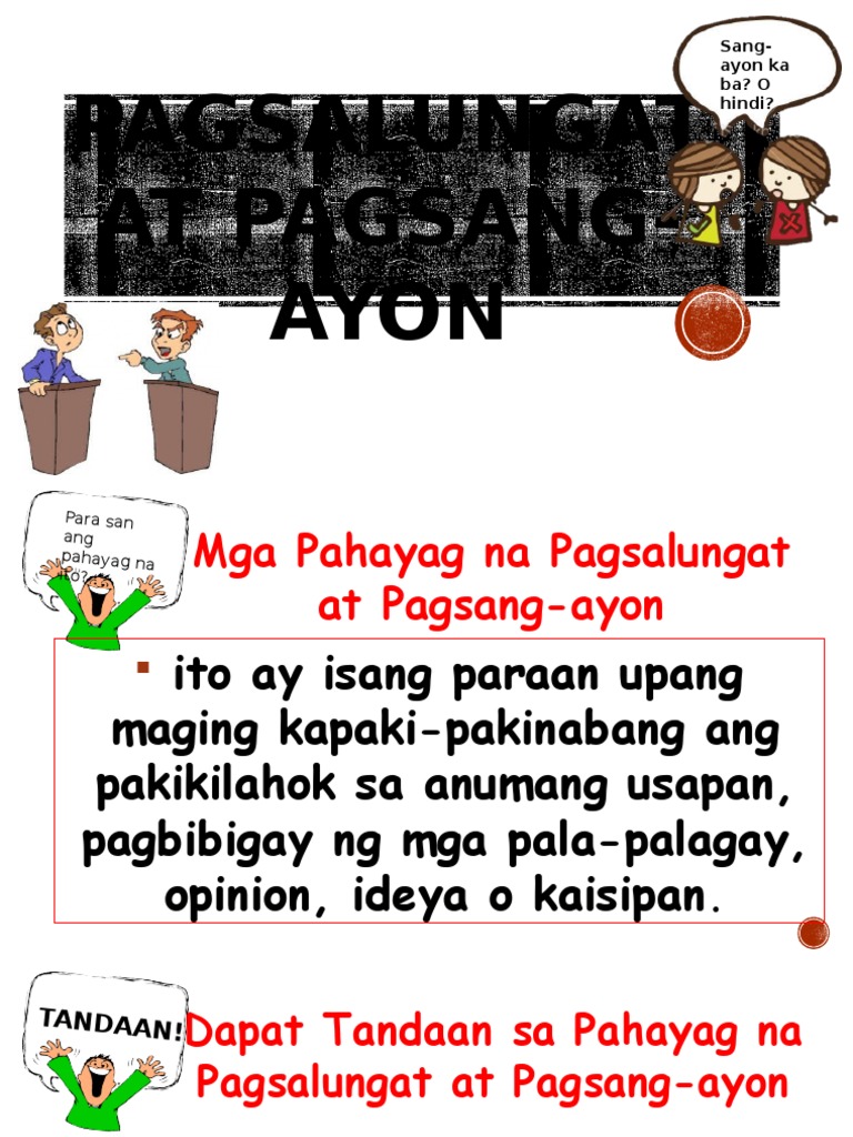 Kahulugan Ng Pagsang Ayon At Pagsalungat - ayon panloob