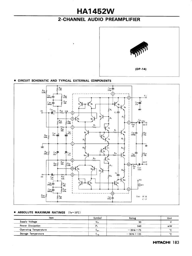 HA1452 Datasheet | PDF | Science | Electronics