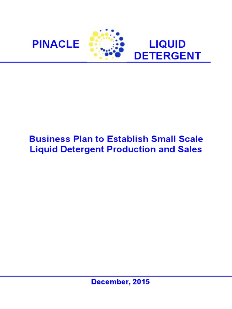 Business Plan For Establishment of Liquid Detergent Plant PDF