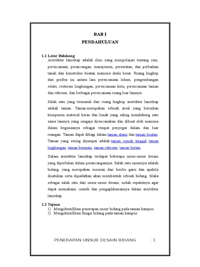 Analisis Lansekap Pada Taman Kampus Universitas Tadulako