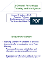 PSY 2012 Chapter 8 Thinking and Intelligence Summary