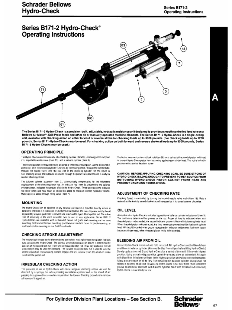 Parker Hannifin Hydrocheck B171 2 Parts Breakdown