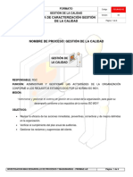 Ficha de Caracterizacion Gestion de La Calidad