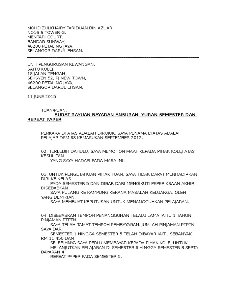 Surat Rasmi | PDF