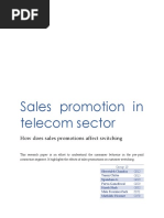 Sales Promotion in Telecom Industry