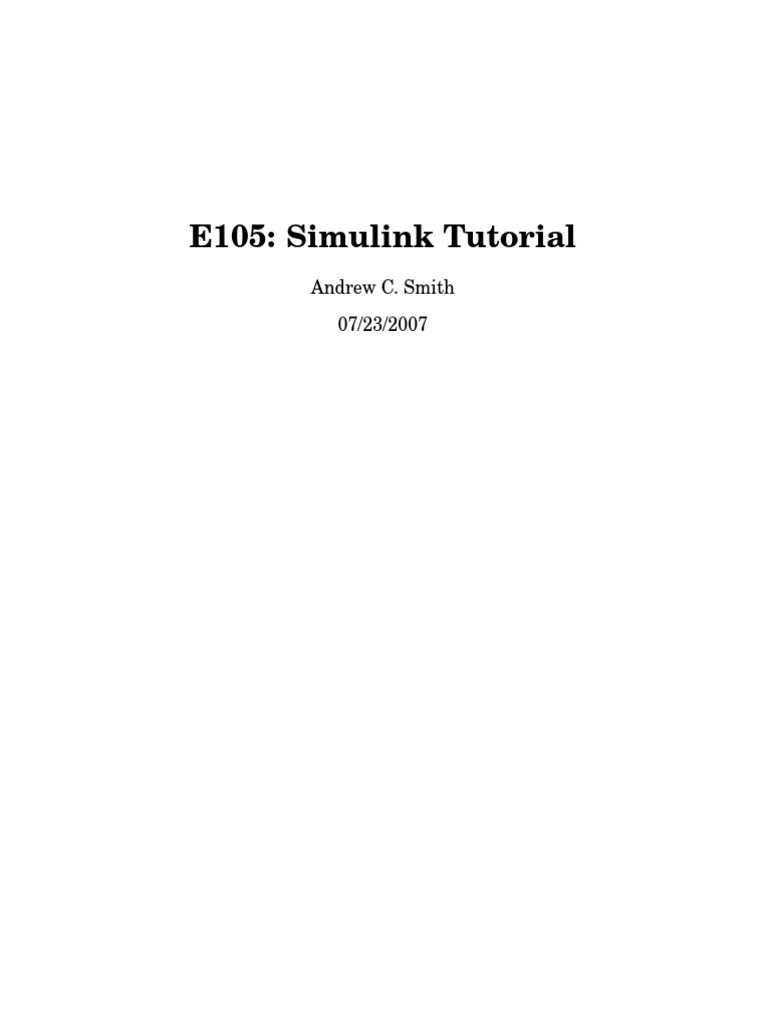 Simulink Tutorial | PDF | Matlab | Simulation