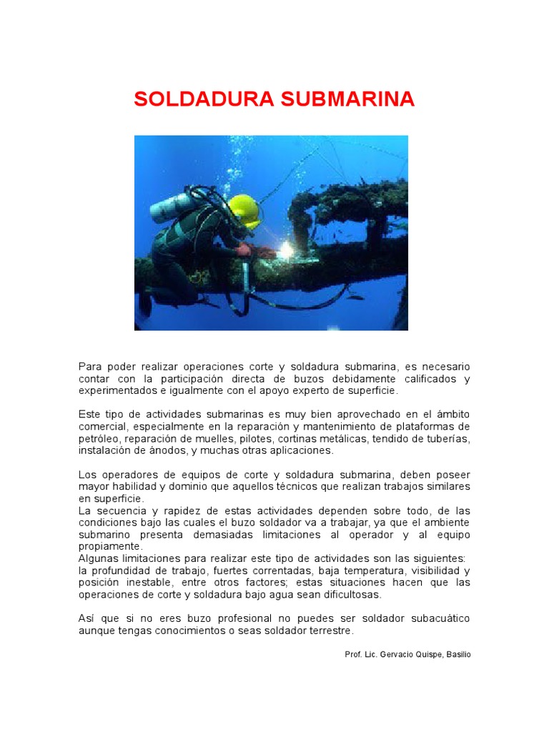 Soldadura Submarina: Técnicas y Desafíos | PDF, image size:768x1024