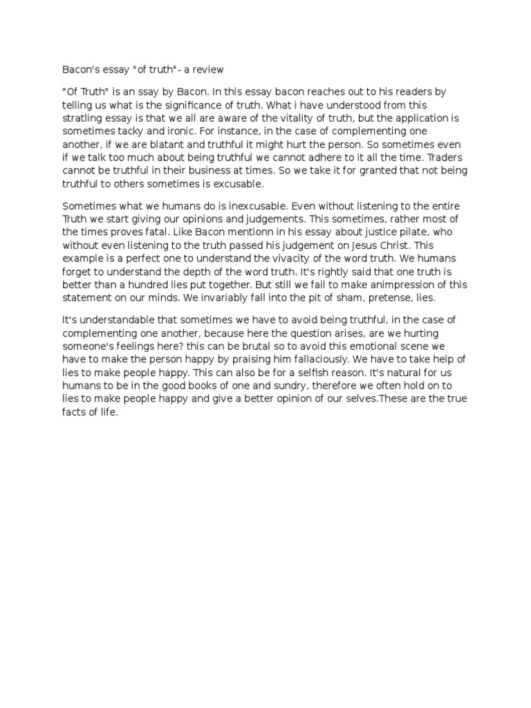 Of truth by francis bacon questions image