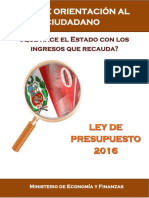 Guía Orientación Al Ciudadano: Ley de Presupuesto Público 2016