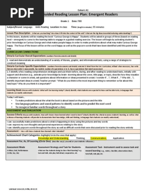 guided reading lesson plan 