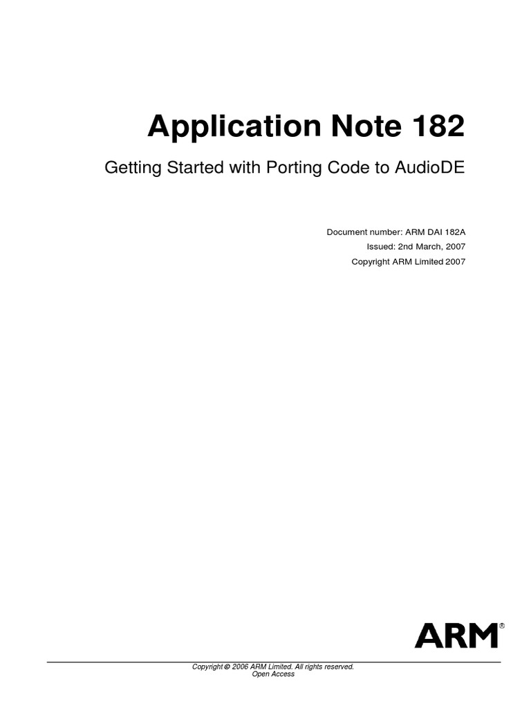 Application Note 182: Getting Started With Porting Code To Audiode ...