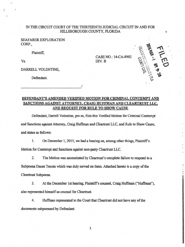 Motion For Criminal Contempt | PDF