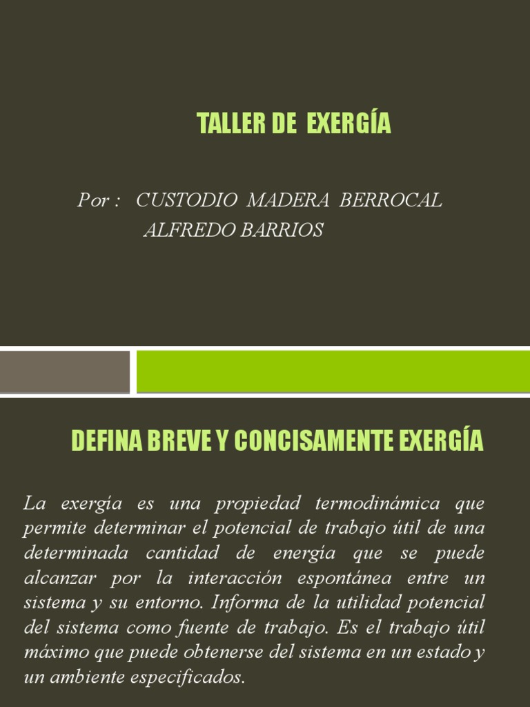 Exergía | PDF | Ejercicio | Entropía
