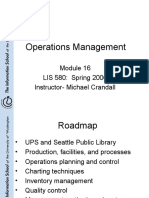 Operations Management: LIS 580: Spring 2006 Instructor-Michael Crandall