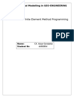 Numerical Modelling in Geo Engineering