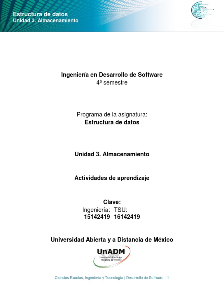 Unidad 3. Actividades de Aprendizaje | PDF | Programa de computadora ...