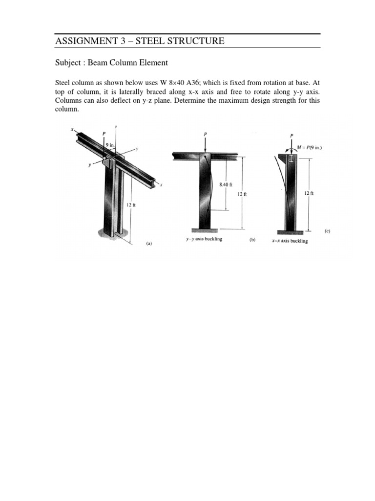 Slanted Steel Column Design Strength | PDF