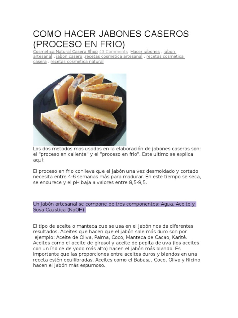 Cómo hacer jabones caseros (proceso en frío)