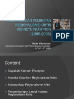 Pemikiran Regionalisme Kritis Kenneth Frampton (1985-2005)