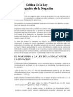 Critica de La Ley de La Neggacion de La Negacion