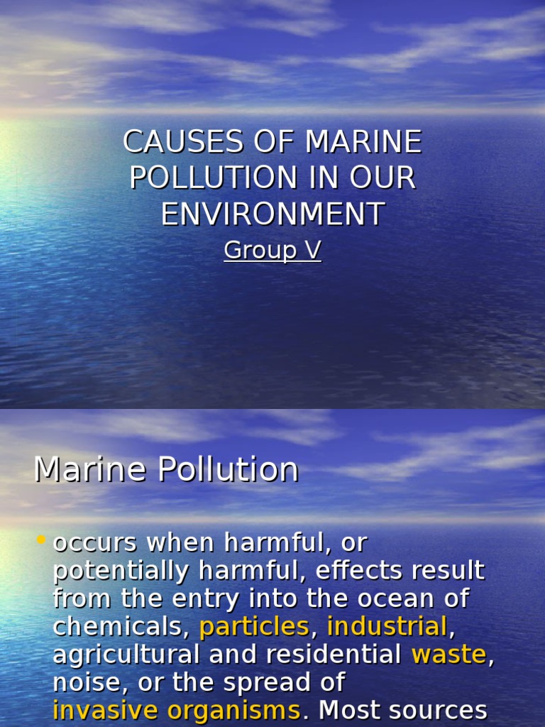 Causes and Effects of Marine Pollution | PDF | Water And The ...
