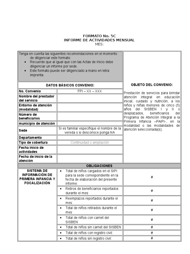 Formato Informe Mensual