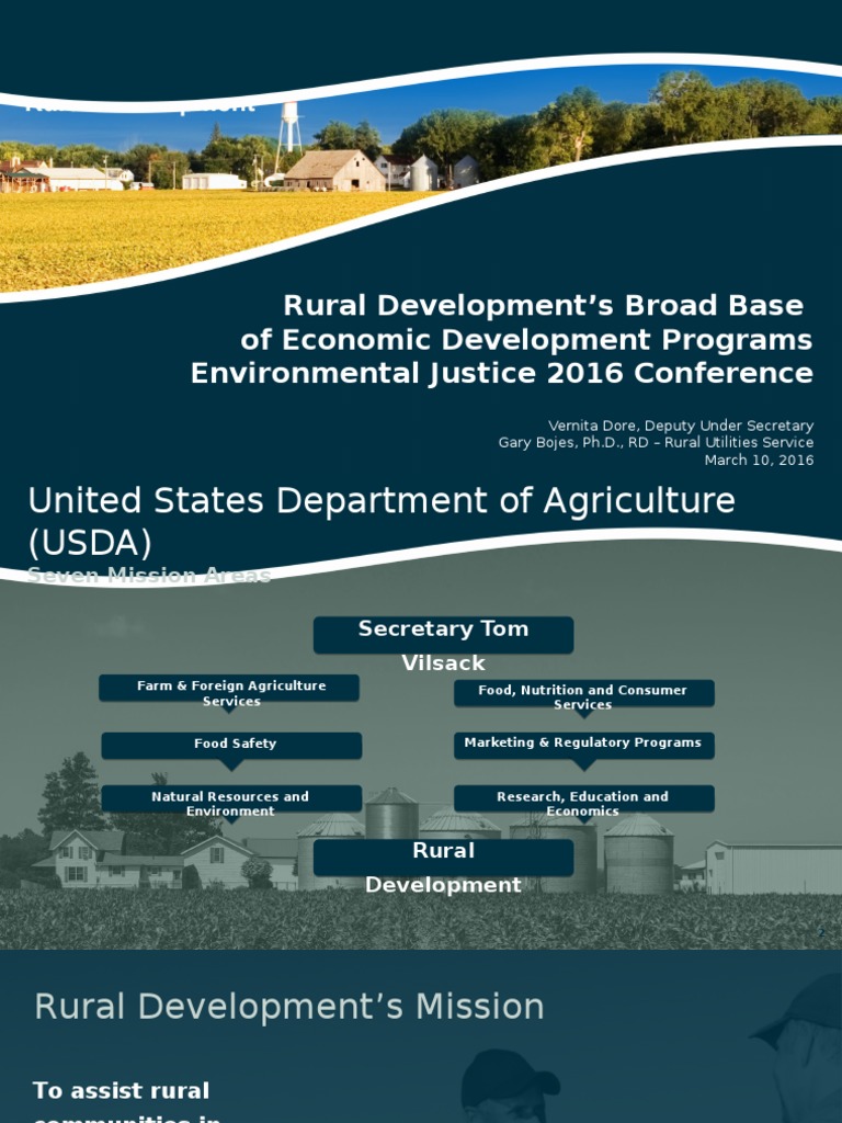 Rural Development’s Broad Base of Economic Development Programs by