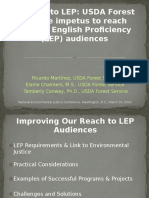 Leaping to LEP: USDA Forest Service impetus to reach Limited English Proficiency (LEP) audiences by Ricardo Martinez, Elaine Chalmers, Tamberly Conway