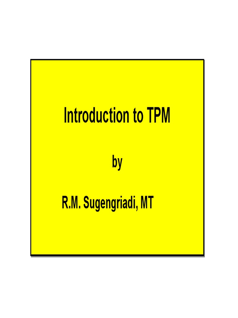 Introduction to Total Productive Maintenance | PDF | Reliability ...