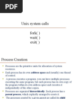 Unix System Calls Fork Wait Exit