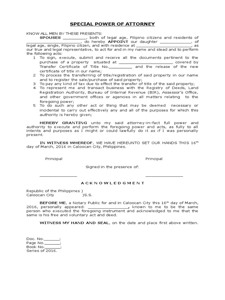 Spa For Transfer Title PDF