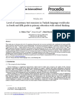 Level of Consistency Text Exercises in Turkish Language Workbooks in Fourth and Fifth Grade in Primary Education With Critical Thinking Skill